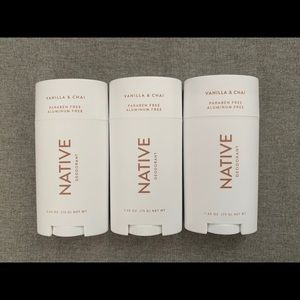 3 Pack Native Deodorant Vanilla Chai Full Size New